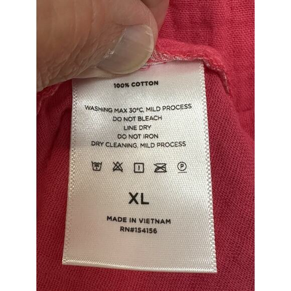 NWT Women’s Popover Gauze Top Tunic SZ XL Pink Long Sleeve Casual 1/4 Button Up - Picture 15 of 15